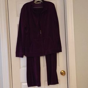 Studio Works Velour Jogging Set in purple.
